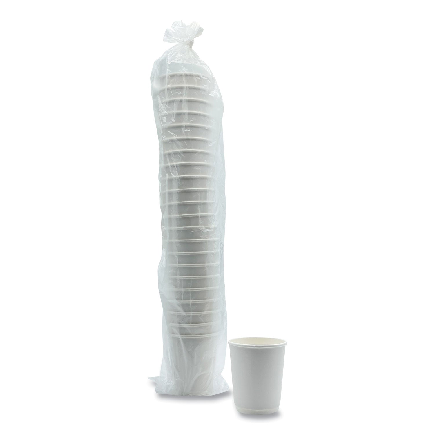 Paper Hot Cups, Double-Walled, 8 oz, White, 25/Pack
