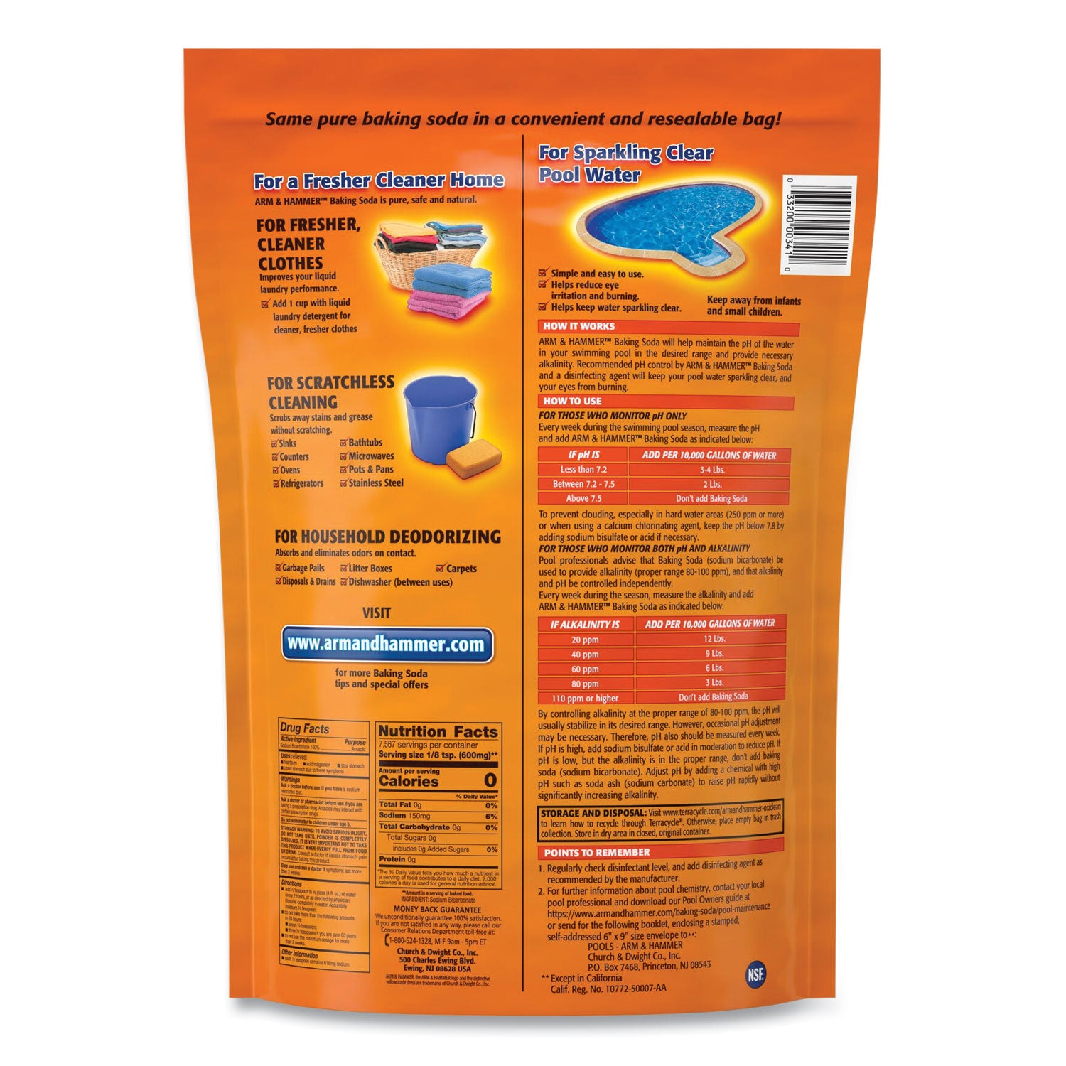 Baking Soda, 10.8 lb Resealable Bag