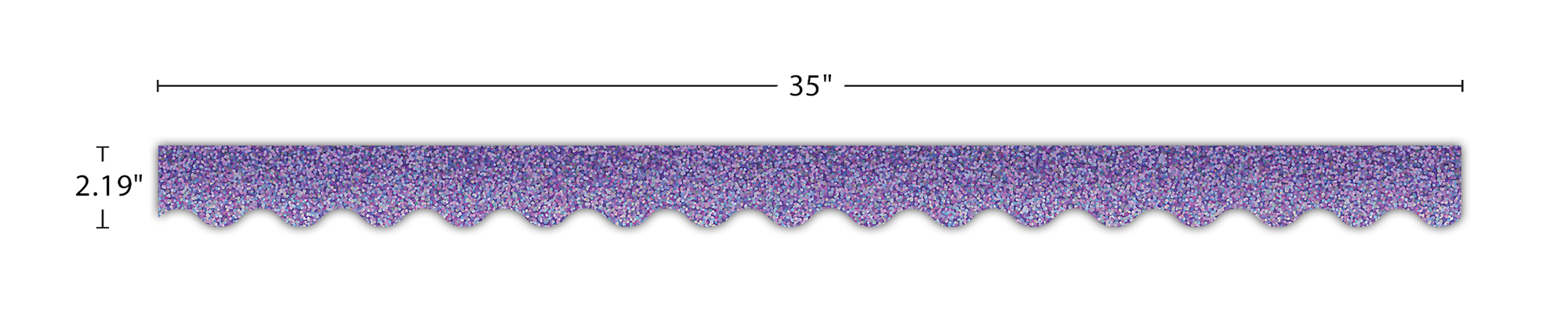 Purple Sparkle Scalloped Border Trim