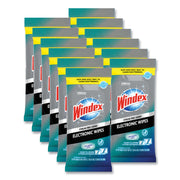 Windex&reg; Electronic Wipes - For Multipurpose, Multi Surface - Pre-moistened, Non-drip, Ammonia-free, Damage Resistant, Residue-free, Streak-free - White - 25/Packet - 1 Each