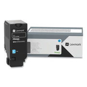 Lexmark Unison Standard Yield Laser Toner Cartridge, Cyan, 1 Each, 7,000 Page Yield