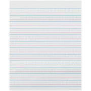 Sulphite Handwriting Paper, Dotted Midline, Grade 2, 1/2" x 1/4" x 1/4" Ruled Short, 8" x 10-1/2", 500 Sheets