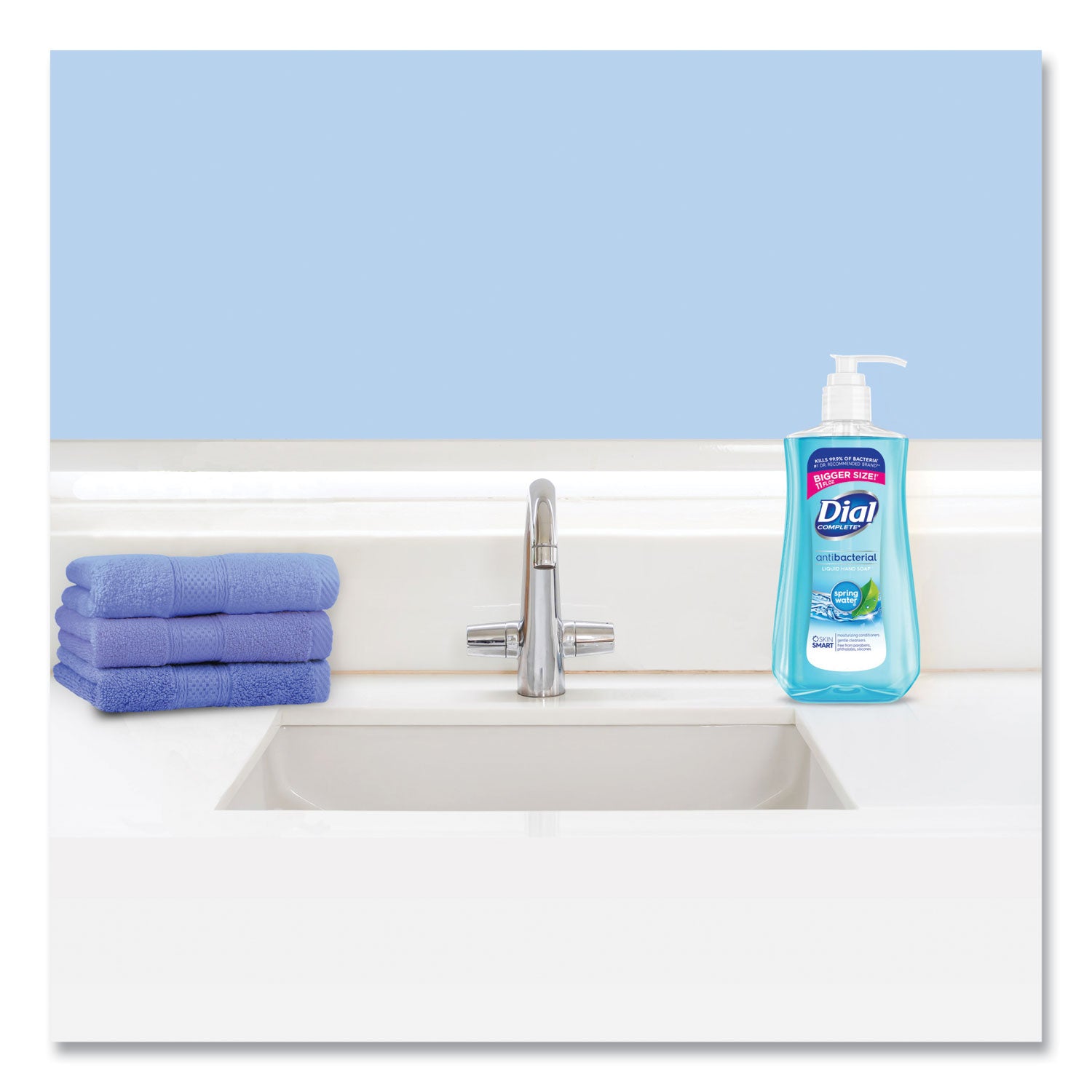 Spring Water Scent - 11 fl oz - Pump Dispenser - Bacteria Remover - Hand, Skin, Healthcare, School, Office, Restaurant, Daycare - Moisturizing - Antibacterial - Blue - 1 Each
