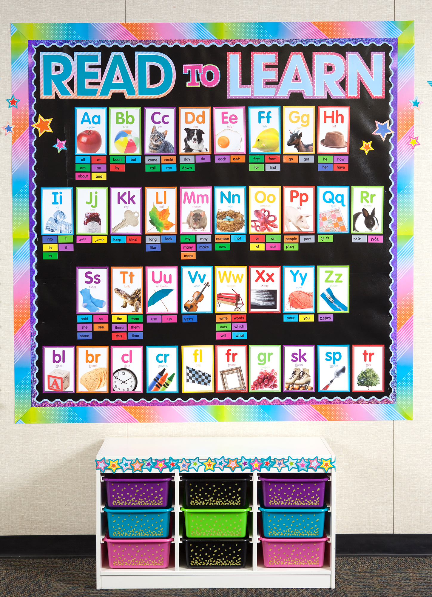 Colorful Photo Alphabet Cards Bulletin Board