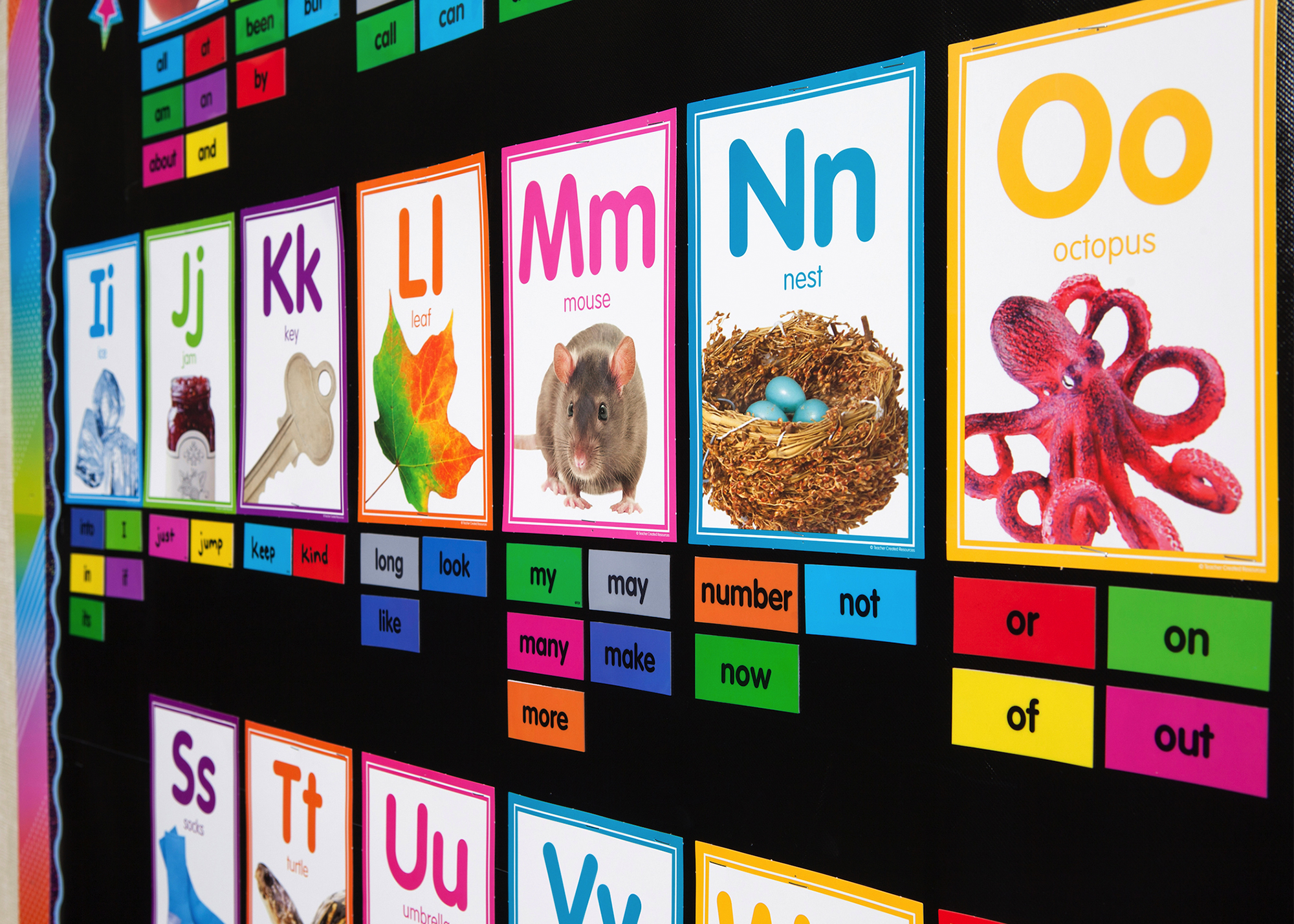 Colorful Photo Alphabet Cards Bulletin Board