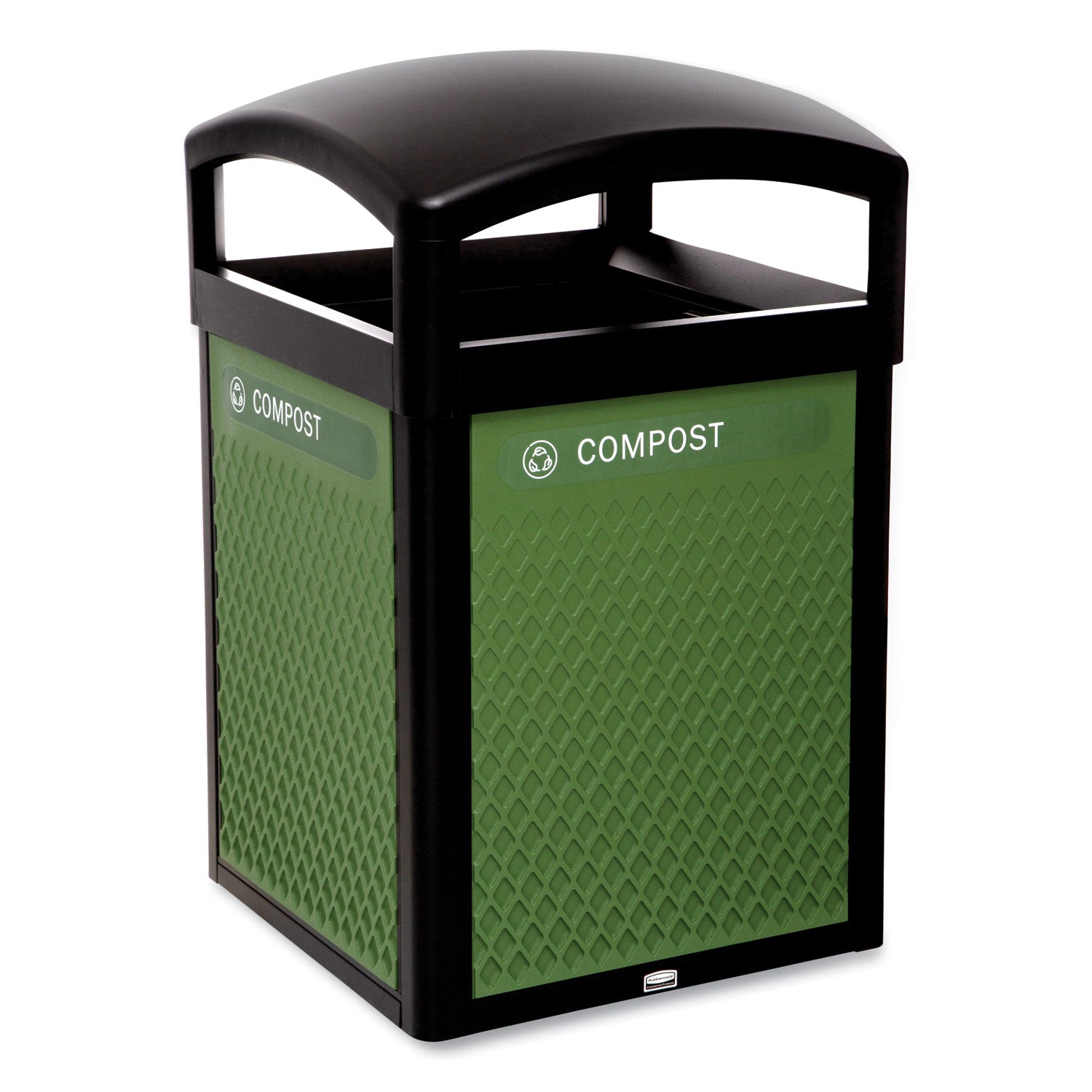 Medium Prelabeled Compost Waste Panels for Tailor and Landmark Series Containers, 20.72" x 0.5" x 27.95", Green, 4/Carton