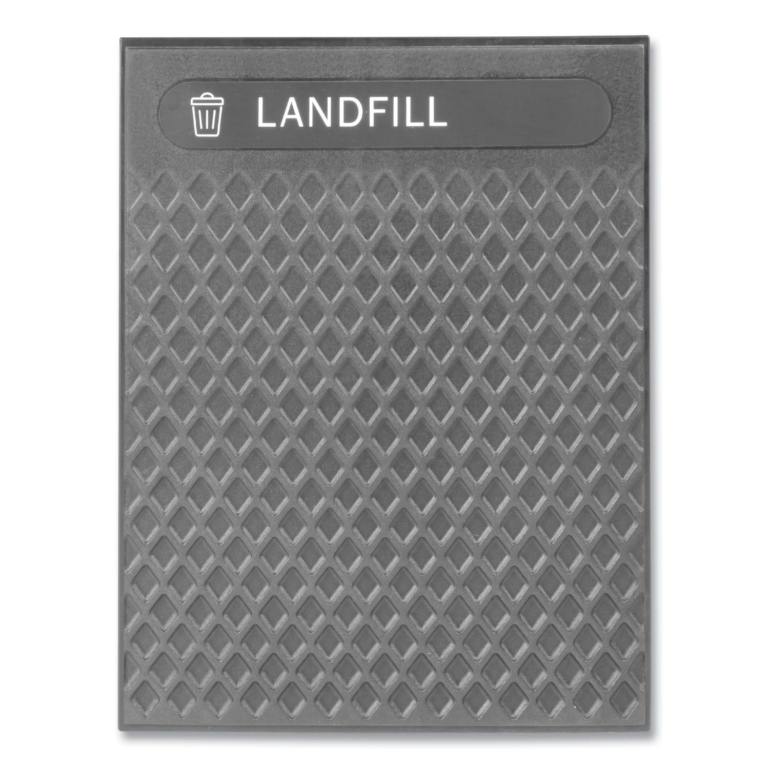 Medium Prelabeled Landfill Waste Panels for Tailor and Landmark Series Containers, 20.72" x 0.5" x 27.95", Black, 4/Carton