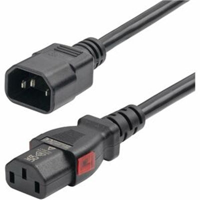 StarTech 4ft 1.2m Power Extension Cord IEC 60320 C14 to Locking C13 PDU Power Cord 10A 250V 18AWG UL Listed Components 87L38400POWERCORD