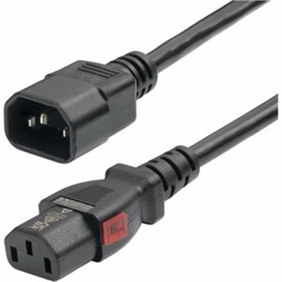 StarTech 10ft 3m Power Extension Cord IEC 60320 C14 to Locking C13 PDU Power Cord 10A 250V 18AWG UL Listed Components 87L38A00POWERCORD
