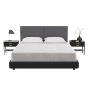 Jaxx Panelist Modern Padded Headboard- Set of 2 Wall Mounted Panels (Each 22.5" x 30")- Queen Double Tall, Microvelvet Charcoal