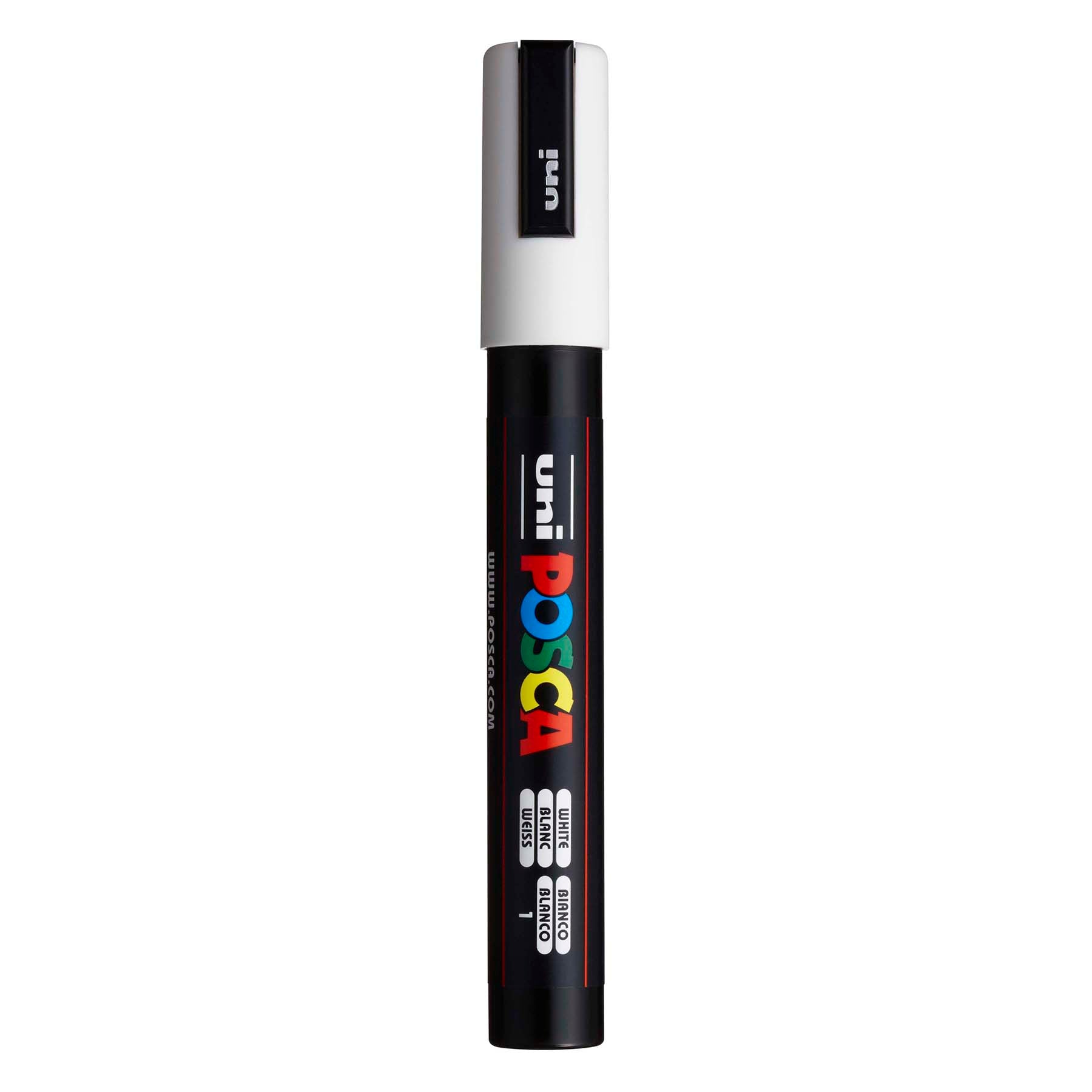 uni® POSCA PC-5M Water-Based Paint Markers, Reversible Medium Tip (1.8-2.5mm), White
