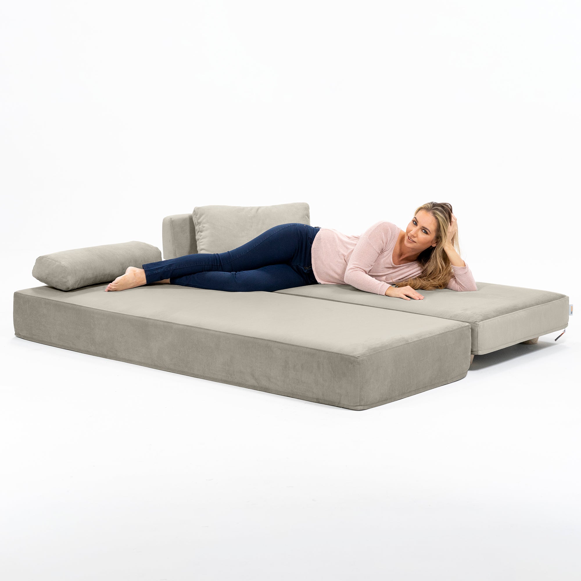 Jaxx Balshan Chaise Lounge Daybed, Dove Grey