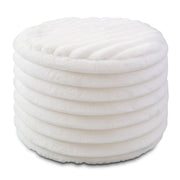 Jaxx Paran Accent Pouf - Fluffy Faux Fur Ottoman for Modern Interior Design, Regular, Ivory