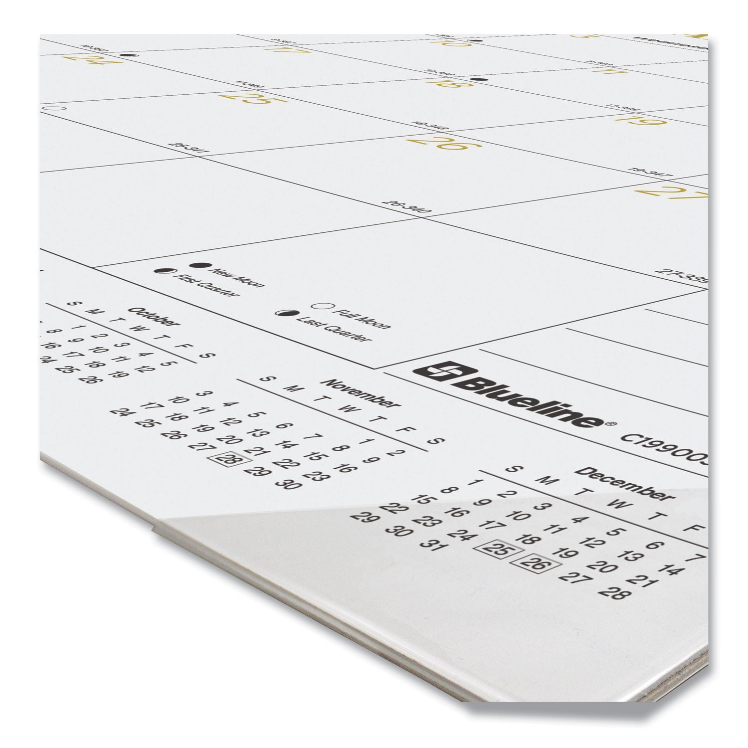 Blueline Classic Gold Monthly Desk Pad Calendar