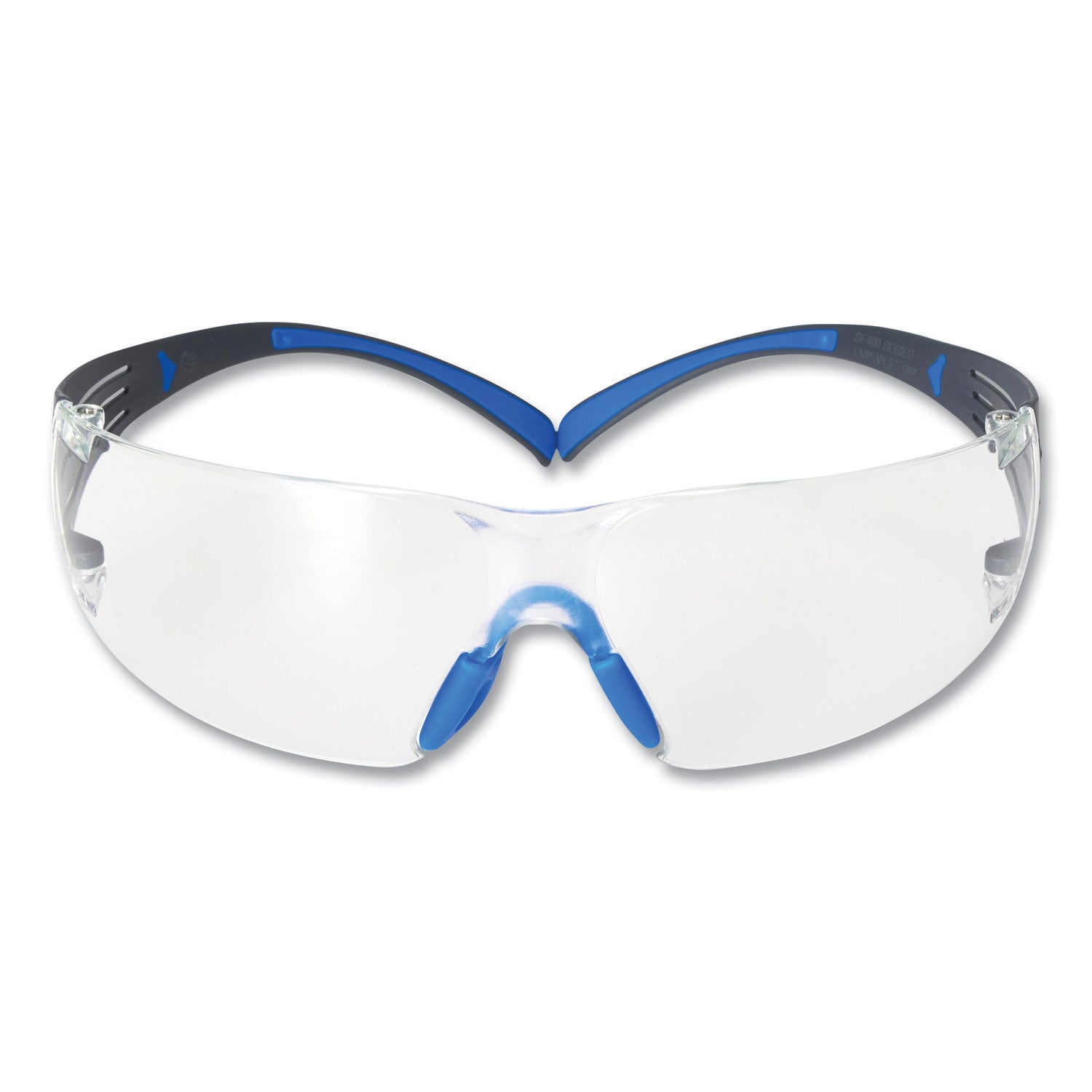 3M SecureFit 400 Protective Eyewear, Clear Lens, Blue/Gray/Black Frame, Anti-Fog, Impact & Scratch Resistant, Self-Adjusting, Lightweight, 1 Pair