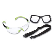 Solus 1000-Series Safety Glasses, Green Plastic Frame, Clear Polycarbonate Lens
