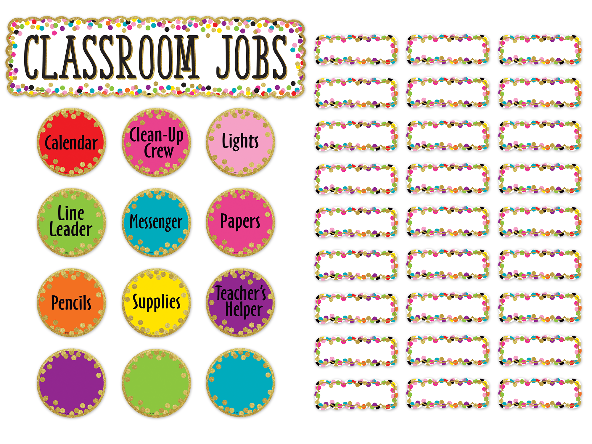 Confetti Classroom Jobs Mini Bulletin Board