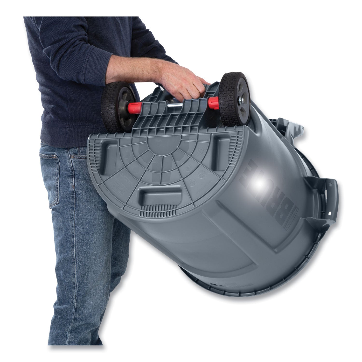 32 gal Capacity - For Commercial - Vented, Wheels, UV Resistant, Durable, Ergonomic Handle - 34" Height x 26.1" Width x 26.5" Depth - Resin - Gray - 1 Each