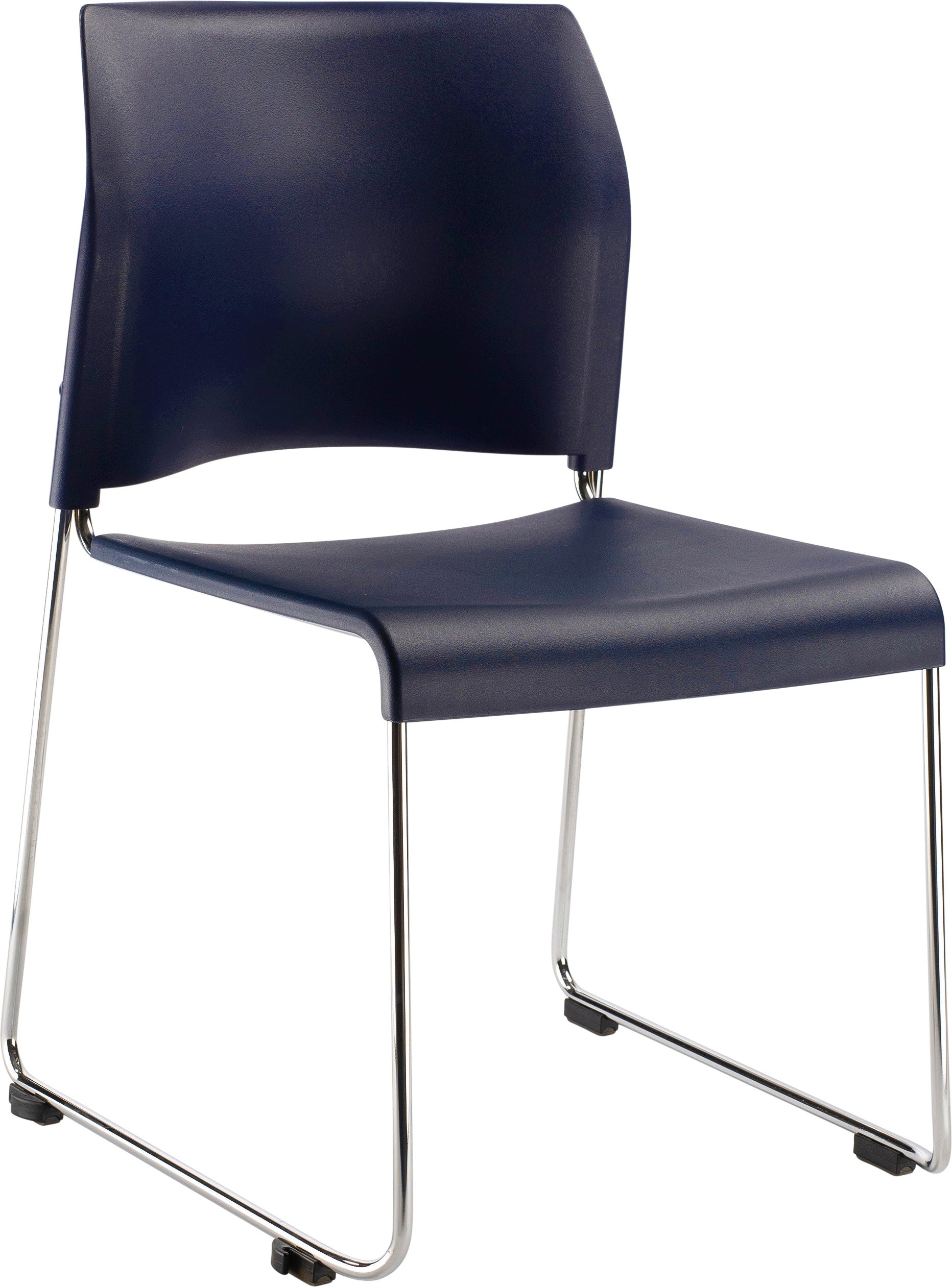 NPS® 8800 Series Cafetorium Plastic Stack Chair, Surface Color: Navy Plastic, Frame Color: Chrome