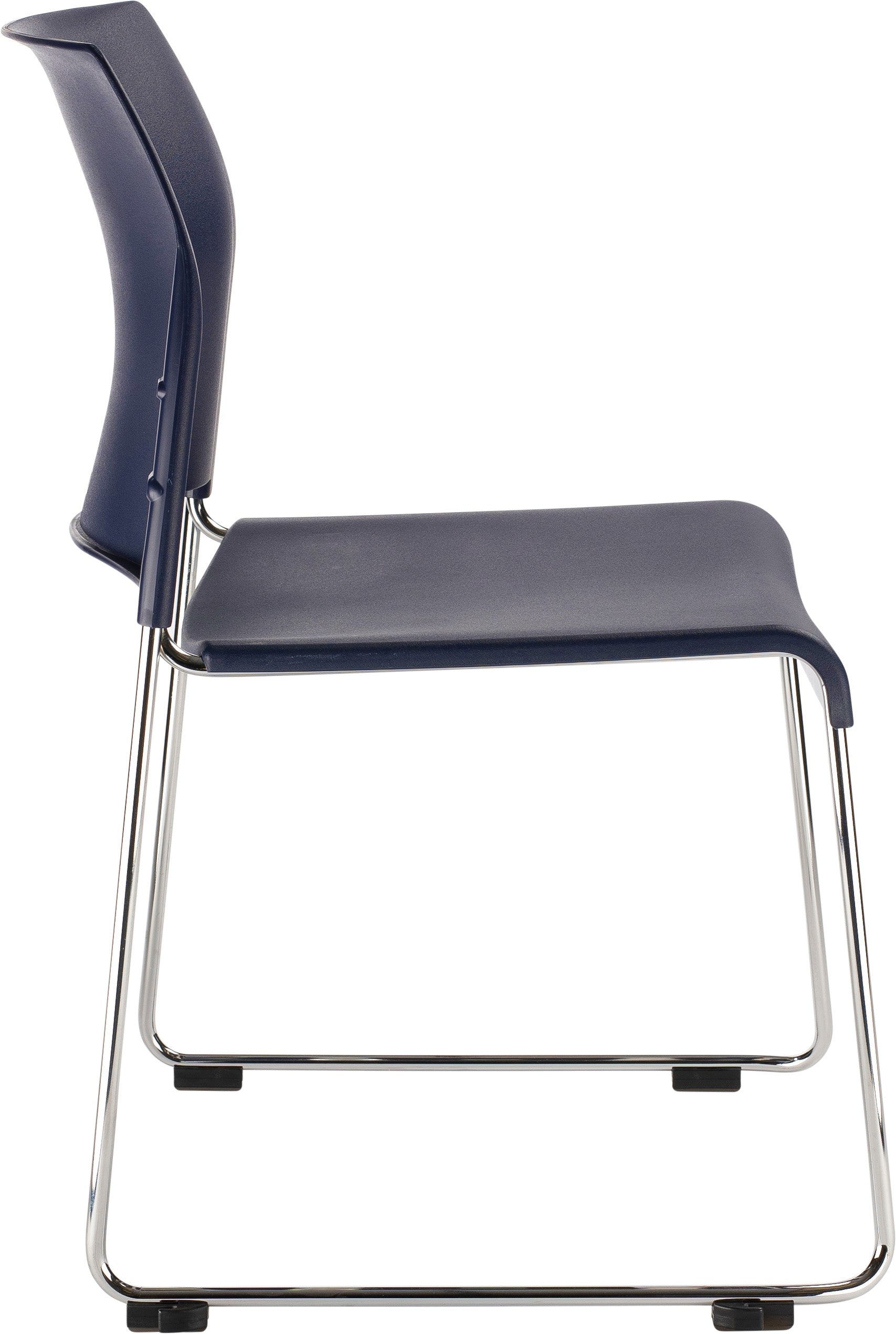 NPS® 8800 Series Cafetorium Plastic Stack Chair, Surface Color: Navy Plastic, Frame Color: Chrome