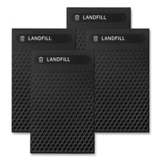 Large Prelabeled Landfill Waste Panels for Tailor and Landmark Series Containers 20.72" x 0.5" x 34.33", Black, 4/Carton