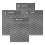 Medium Prelabeled Landfill Waste Panels for Tailor and Landmark Series Containers, 20.72" x 0.5" x 27.95", Black, 4/Carton