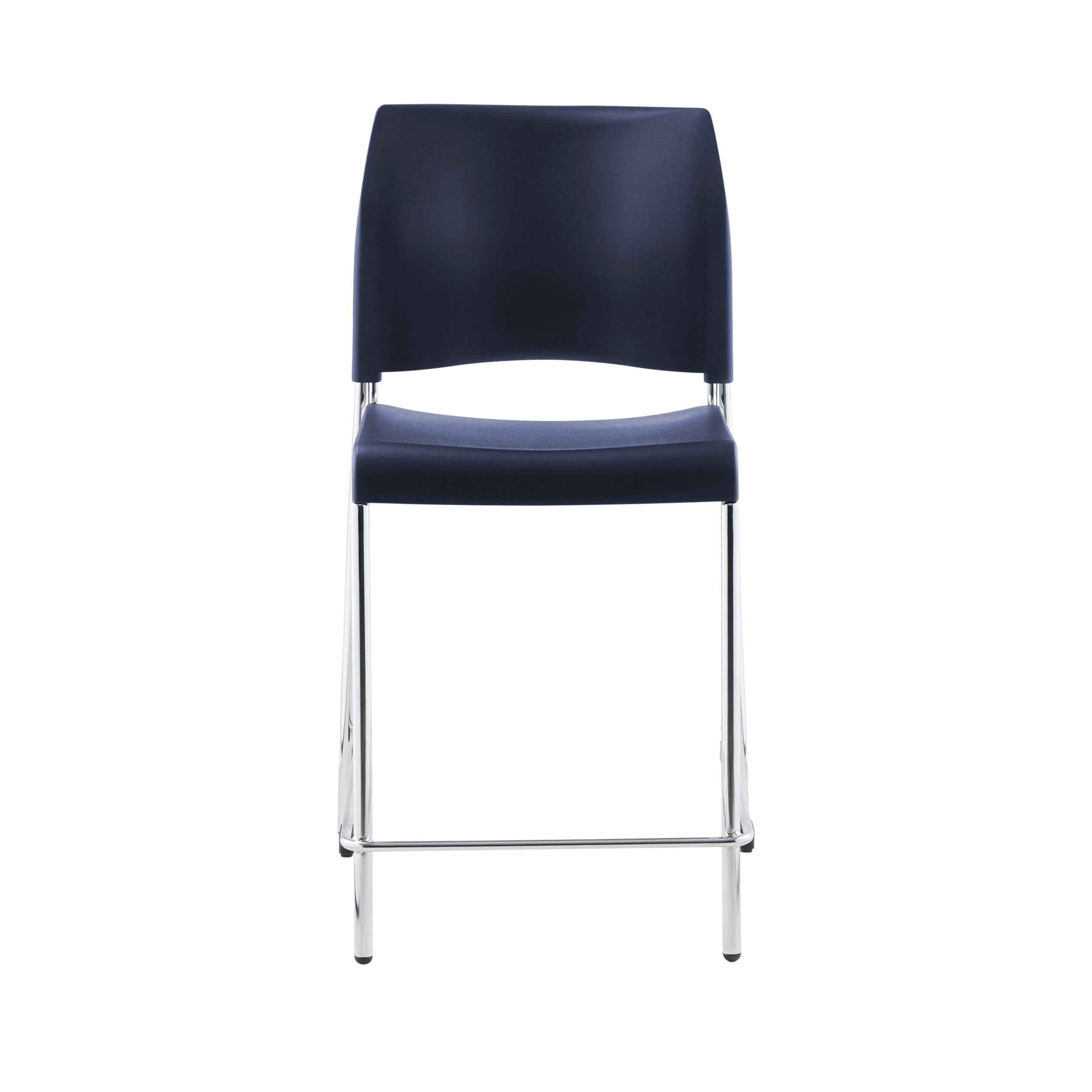 NPS® 8800 Series Cafetorium Plastic Stool, 24"H, Surface Color: Navy, Frame Color: Chrome