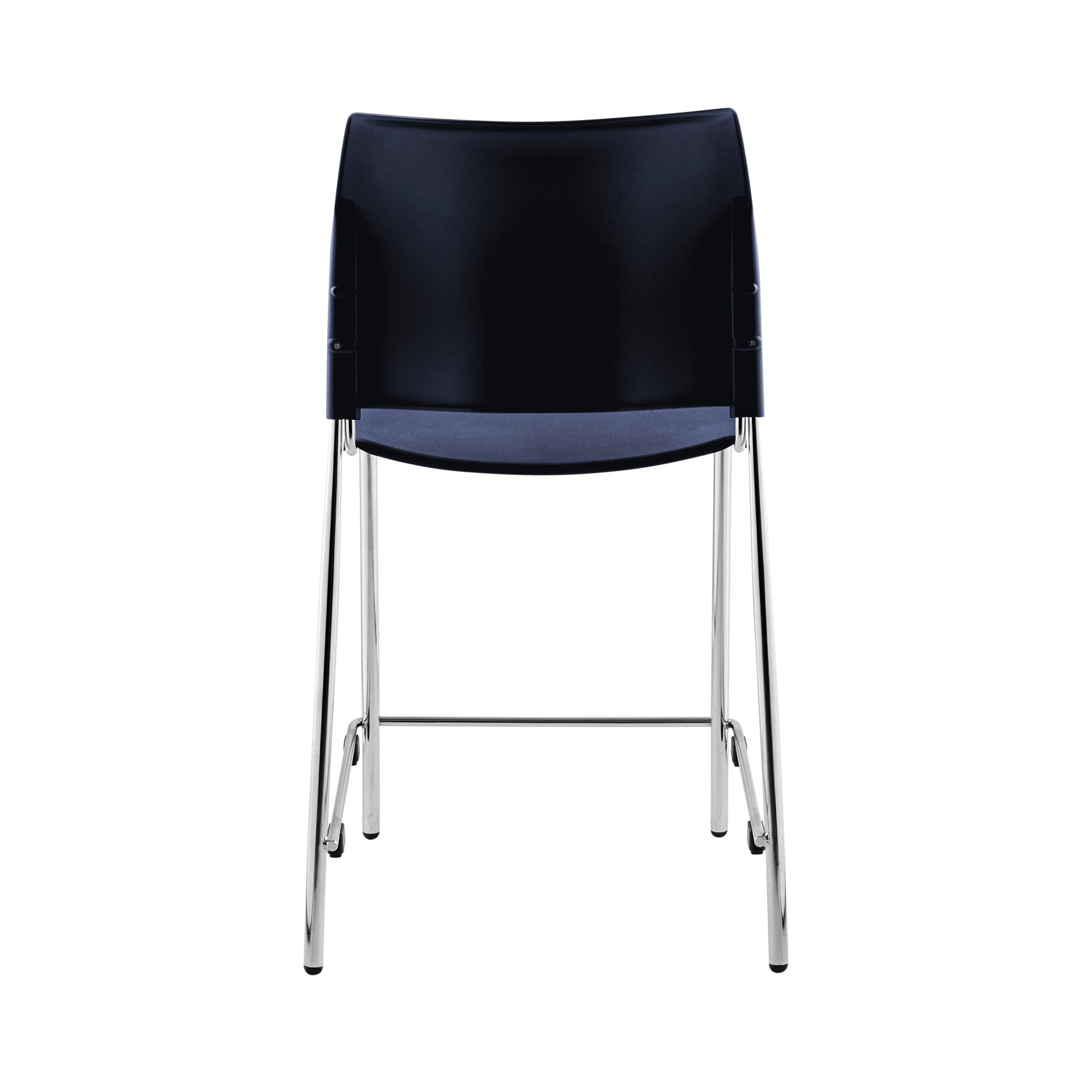 NPS® 8800 Series Cafetorium Plastic Stool, 24"H, Surface Color: Navy, Frame Color: Chrome