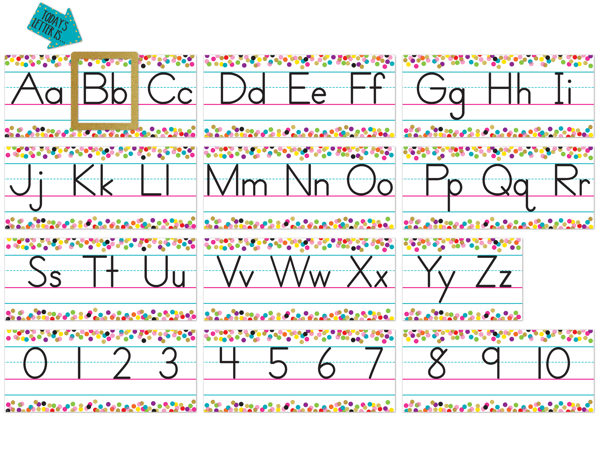 Confetti Alphabet Line Bulletin Board