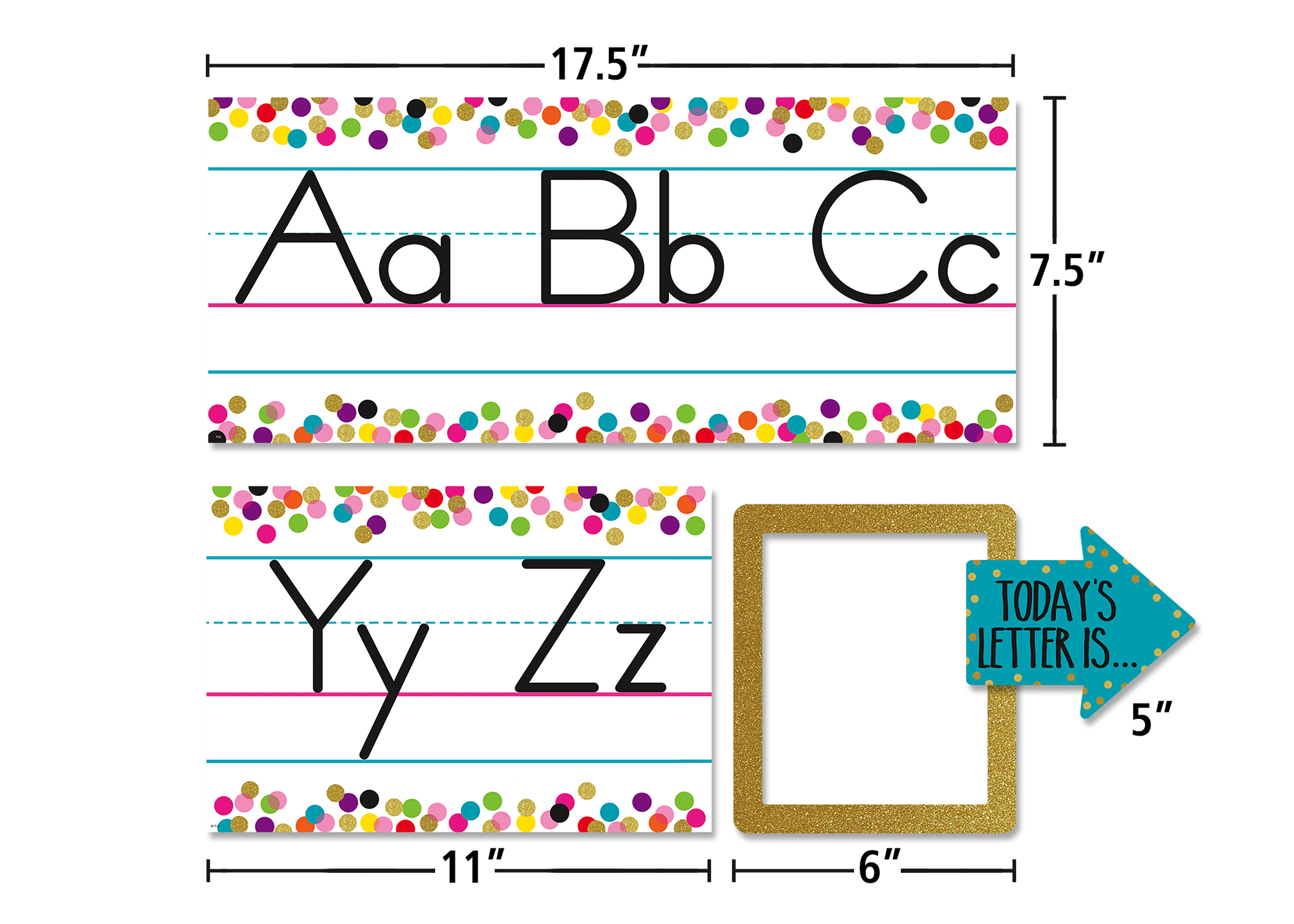 Confetti Alphabet Line Bulletin Board