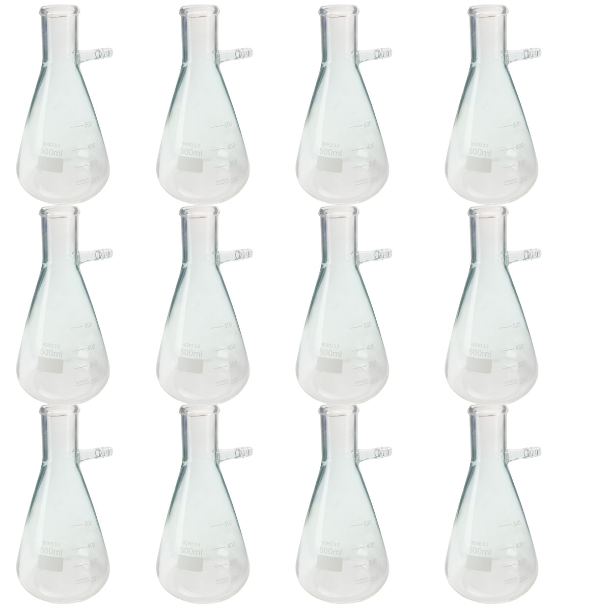 Flask, Filtering, Borosilicate Glass, 500ml, Pack of 12