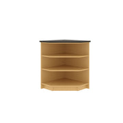 Circulation Desk Station 40"High, 90-Degree Outside Corner Shelf Unit, Battle Creek Oak