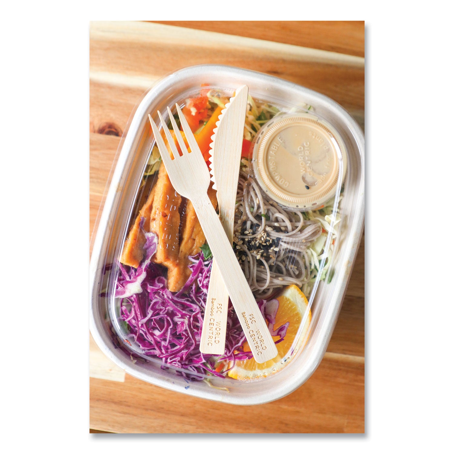 Bamboo Cutlery, Fork, Paper, Natural, 2,000/Carton