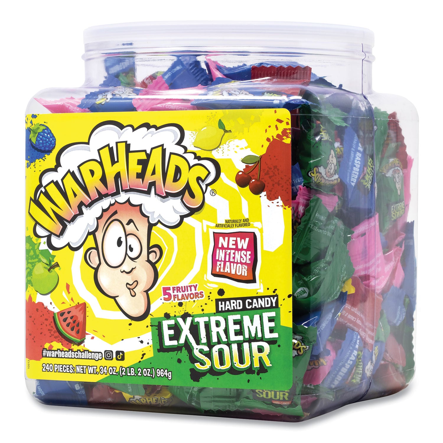 Green Rabbit Sweets Snack Boxes - Fruity, Lemon, Watermelon, Black Cherry, Blue Raspberry, Apple - Individually Wrapped - 240 / Carton
