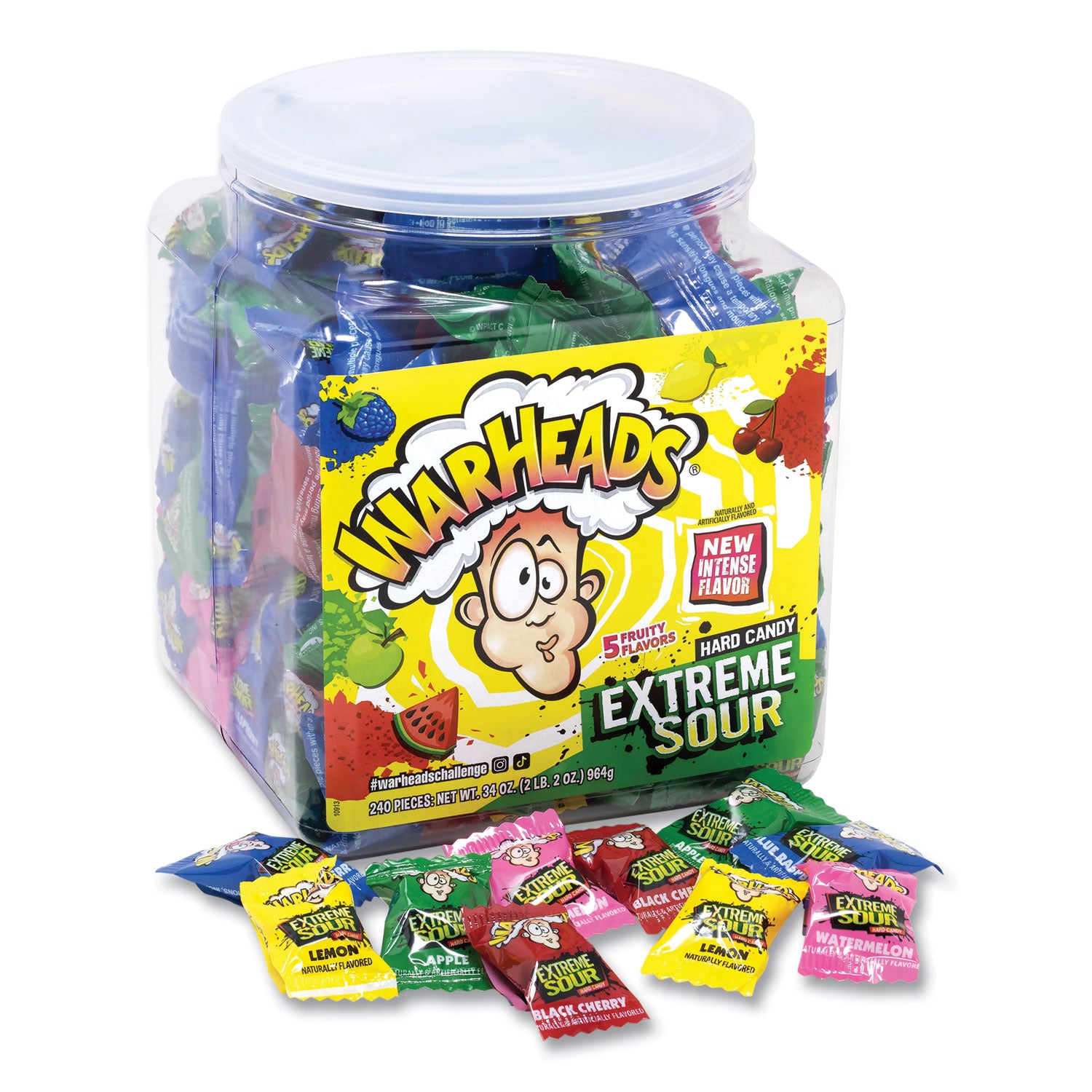 Green Rabbit Sweets Snack Boxes - Fruity, Lemon, Watermelon, Black Cherry, Blue Raspberry, Apple - Individually Wrapped - 240 / Carton