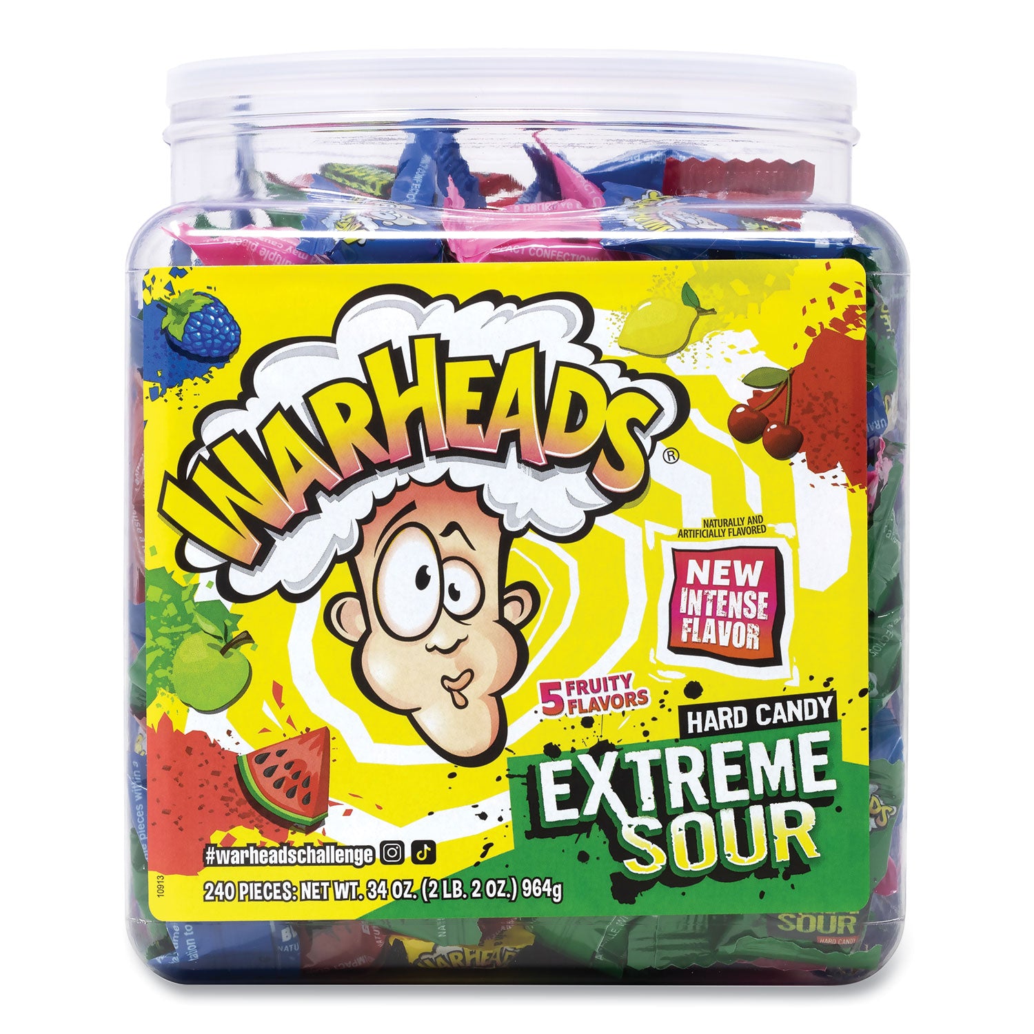 Green Rabbit Sweets Snack Boxes - Fruity, Lemon, Watermelon, Black Cherry, Blue Raspberry, Apple - Individually Wrapped - 240 / Carton