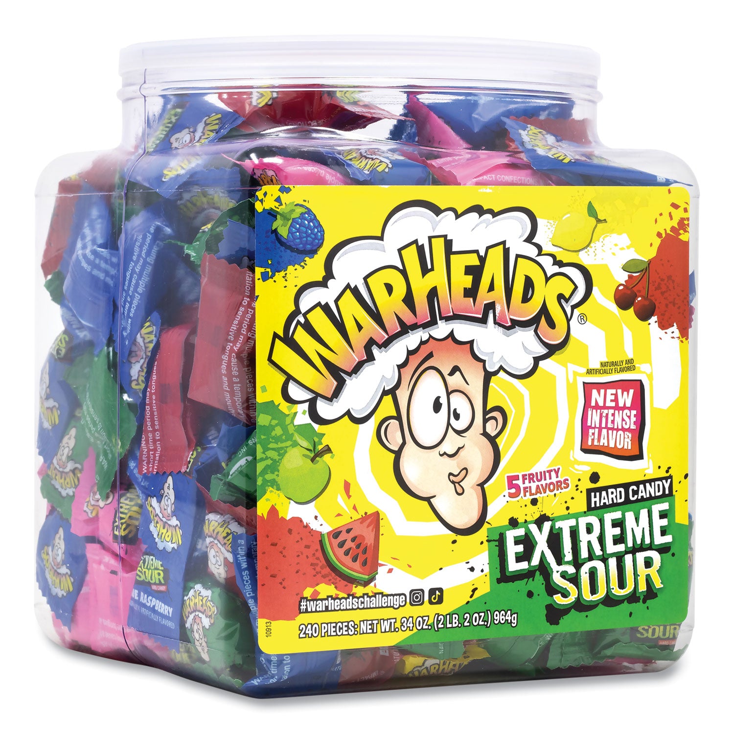 Green Rabbit Sweets Snack Boxes - Fruity, Lemon, Watermelon, Black Cherry, Blue Raspberry, Apple - Individually Wrapped - 240 / Carton