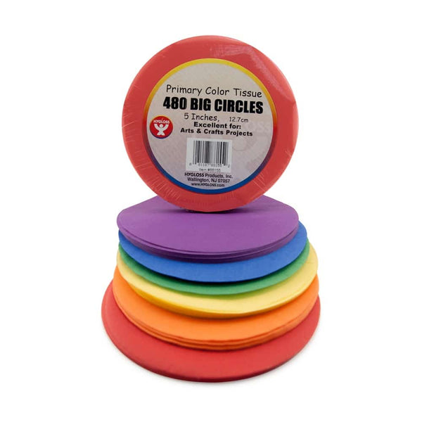Circles - 5", 480 ct., Tissue, primary colors