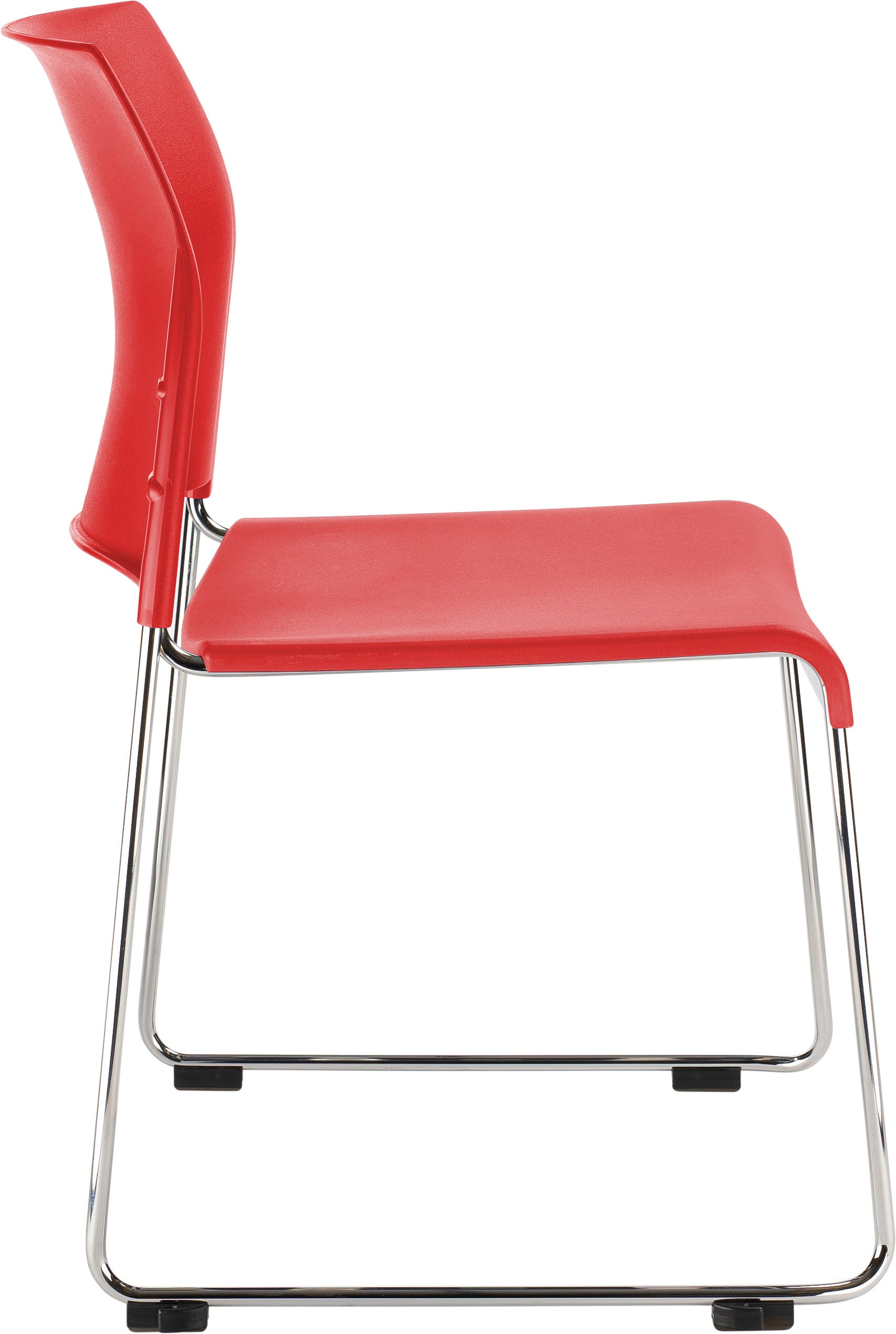 NPS® 8800 Series Cafetorium Plastic Stack Chair, Surface Color: Red, Frame Color: Chrome