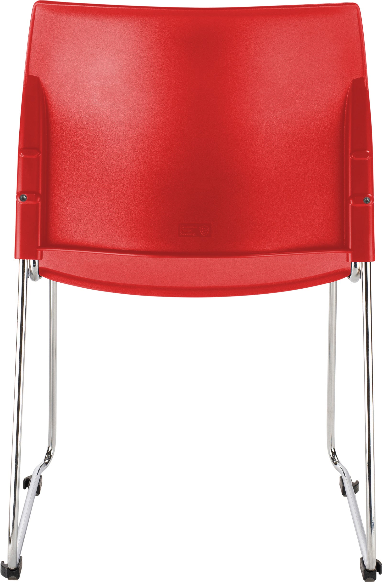 NPS® 8800 Series Cafetorium Plastic Stack Chair, Surface Color: Red, Frame Color: Chrome