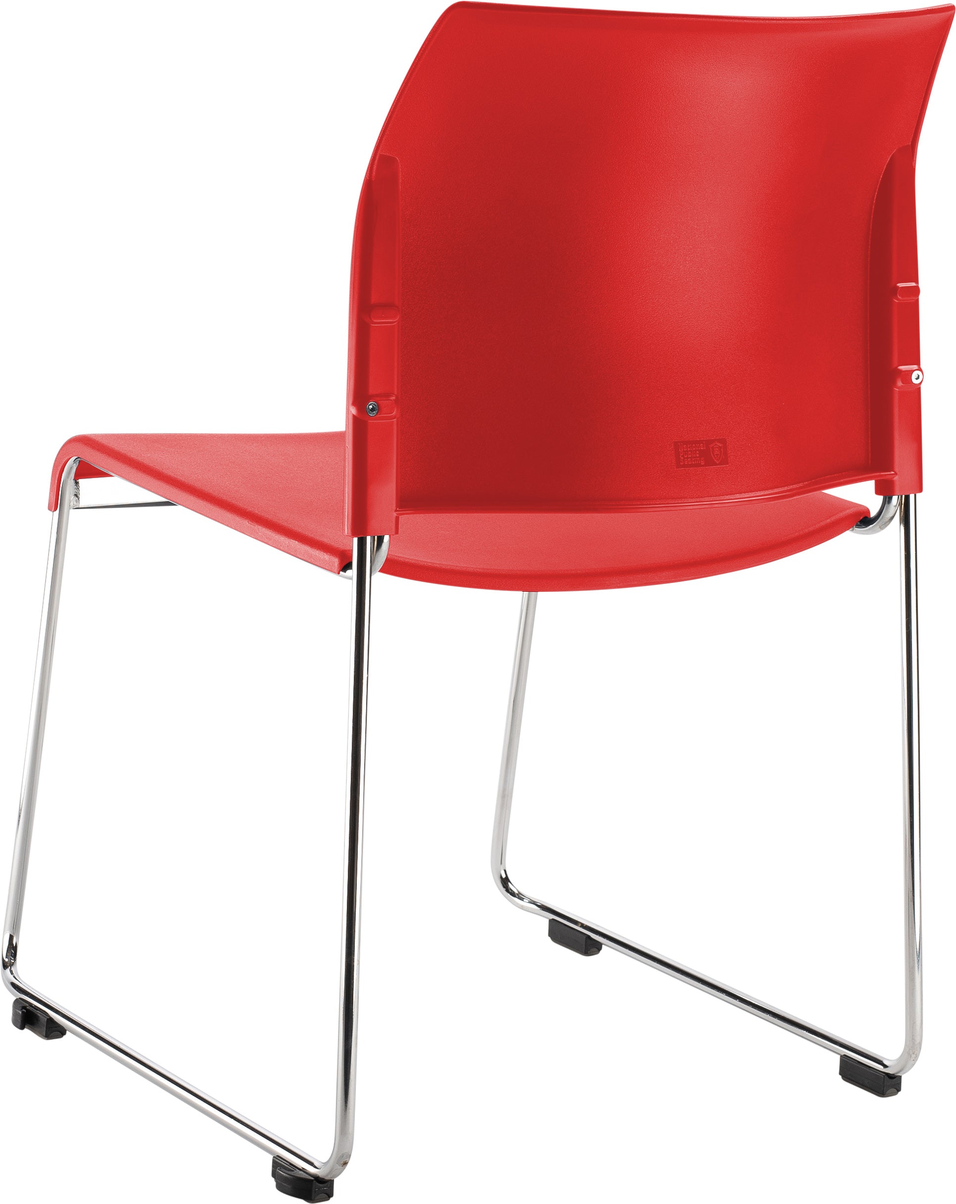 NPS® 8800 Series Cafetorium Plastic Stack Chair, Surface Color: Red, Frame Color: Chrome