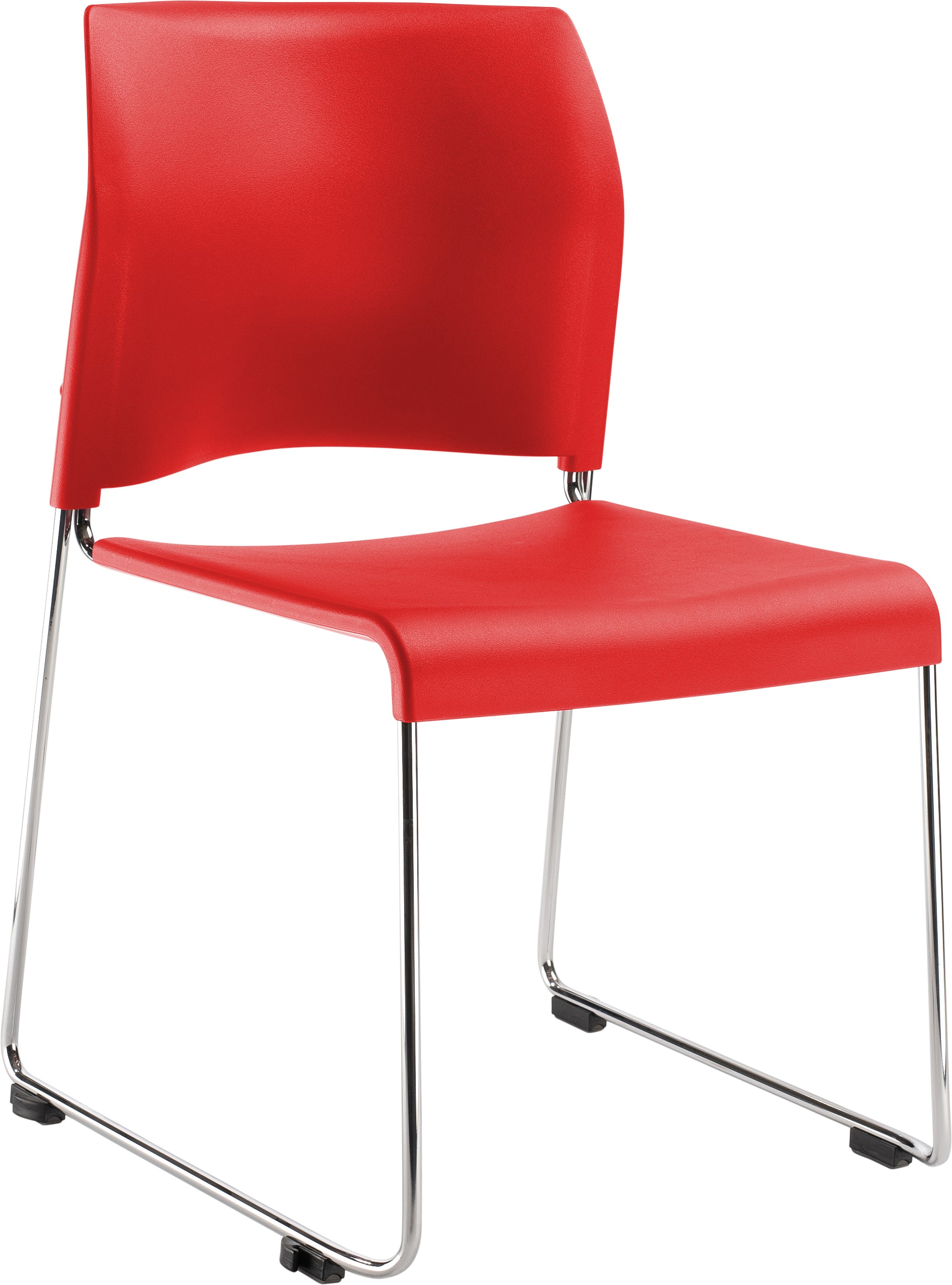 NPS® 8800 Series Cafetorium Plastic Stack Chair, Surface Color: Red, Frame Color: Chrome