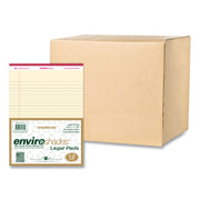 Roaring Spring EnviroShades Colored Legal Pad, 50 Sheets, 100 Pages, Ivory, 11 3/4" x 8 1/2", Double Line Red Margin, Stapled/Tapebound, Chipboard Cover, Recycled, 72 Pads per Carton