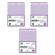 Roaring Spring EnviroShades Colored Legal Pad, Orchid, 11 3/4" x 8 1/2", 50 Sheets, 100 Pages, Double Line Red Margin, Stapled/Tapebound, Recycled, Purple Binding, 72 Pads per Carton
