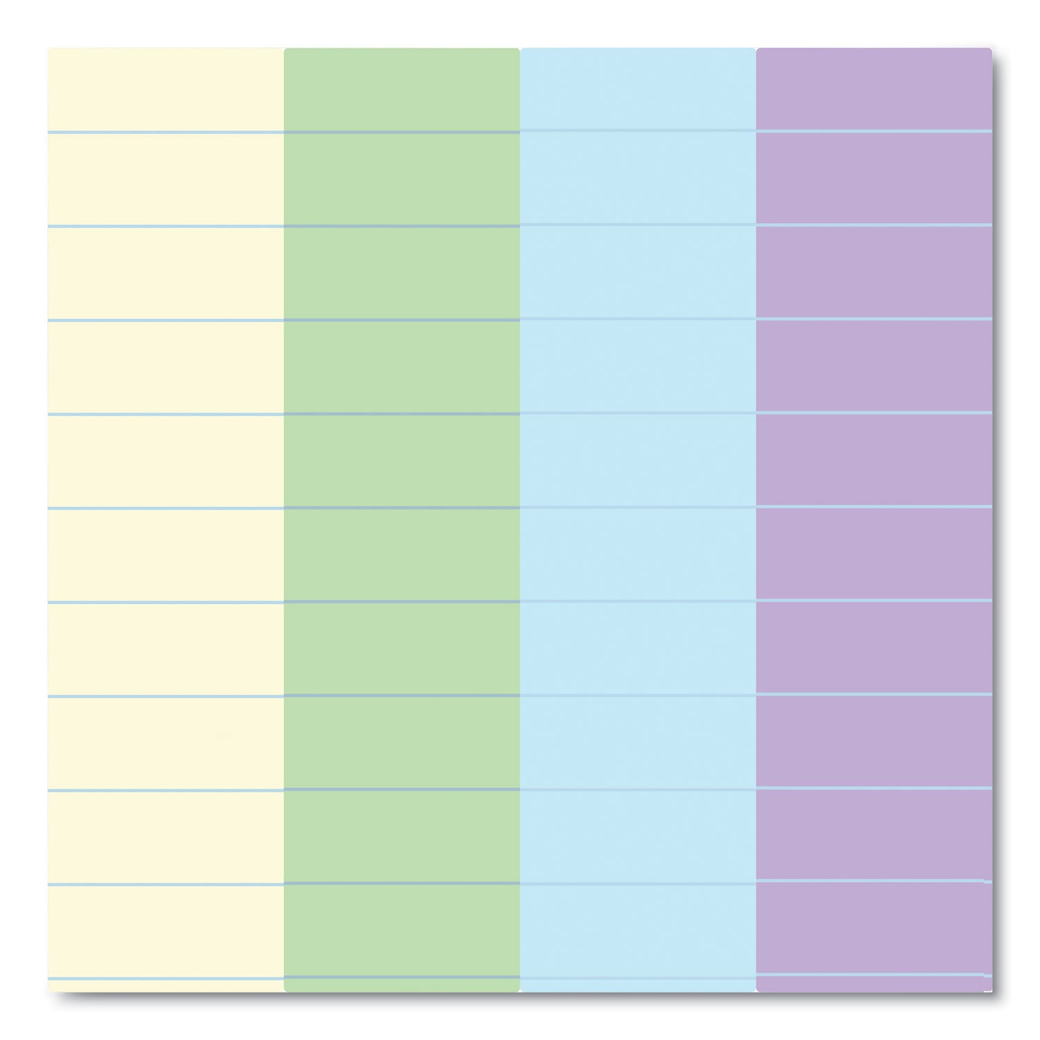 Roaring Spring EnviroShades Legal Pad, 8" x 5", 40 Sheets, 80 Pages, Orchid/Blue/Green/Ivory, Wide Ruled, Double Red Margin, Recycled, 4 Pads per Pack, 1 Carton