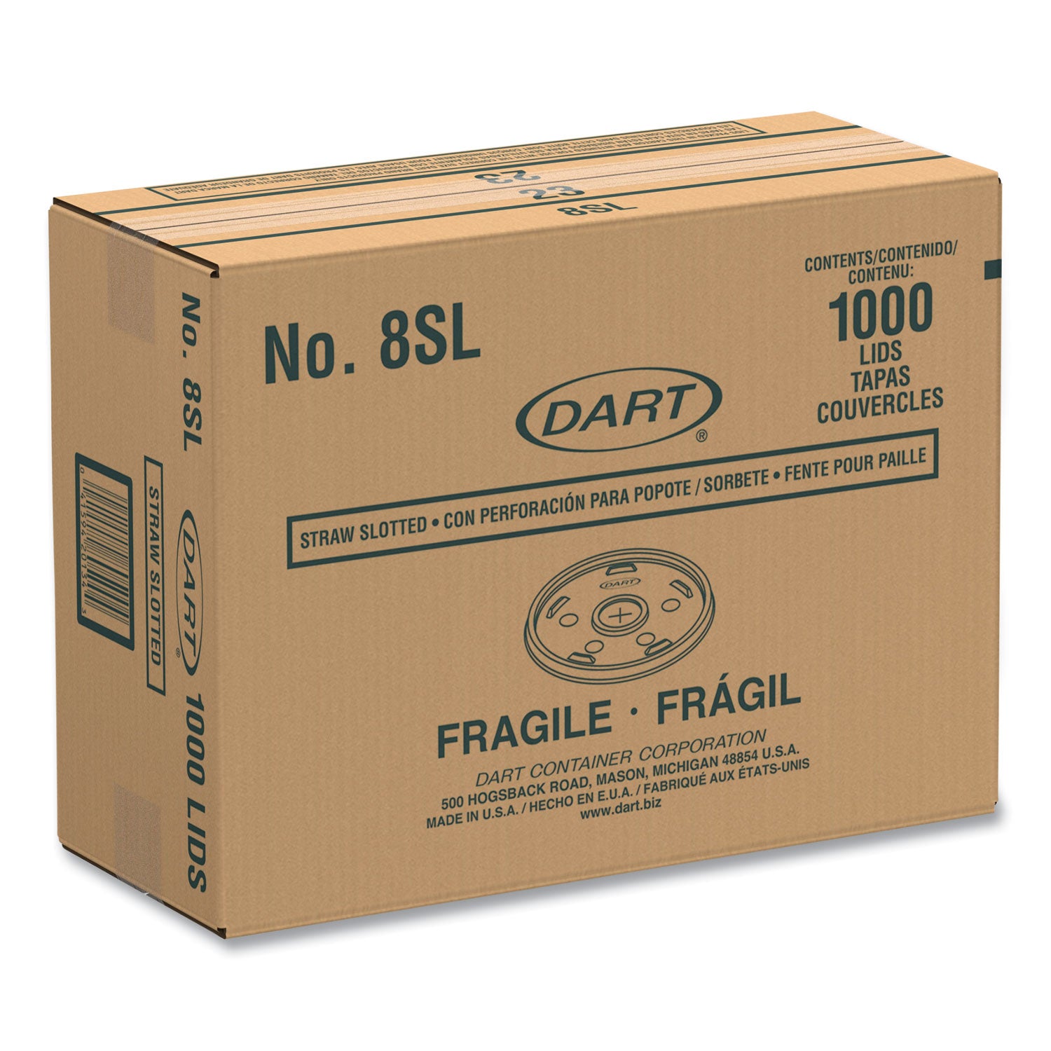 Plastic Cold Cup Lids, Fits 8 oz to 9 oz Cold Cups, Translucent, 100/Pack, 10 Packs/Carton