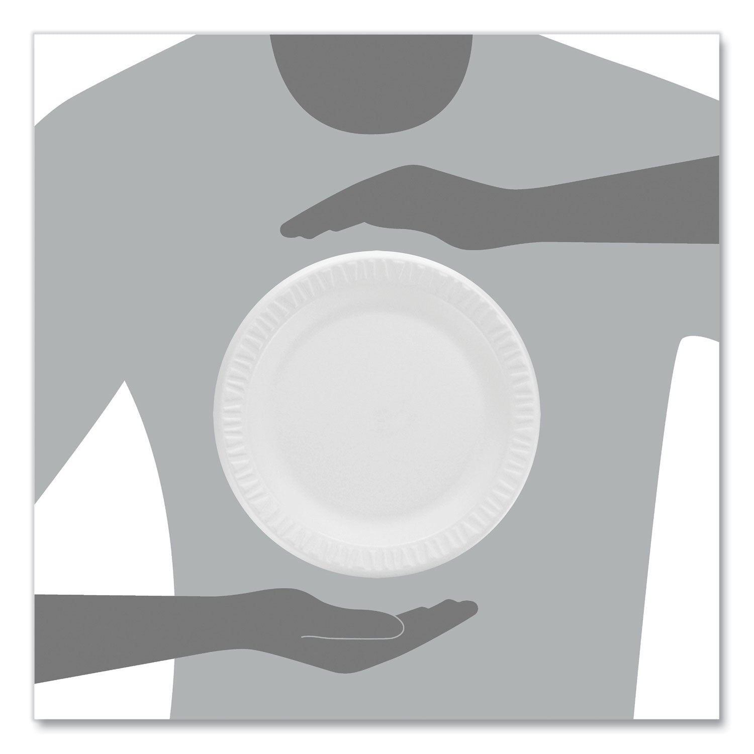 Concorde Non-Laminated Foam Plates, 9" Dia, White, 125/pack