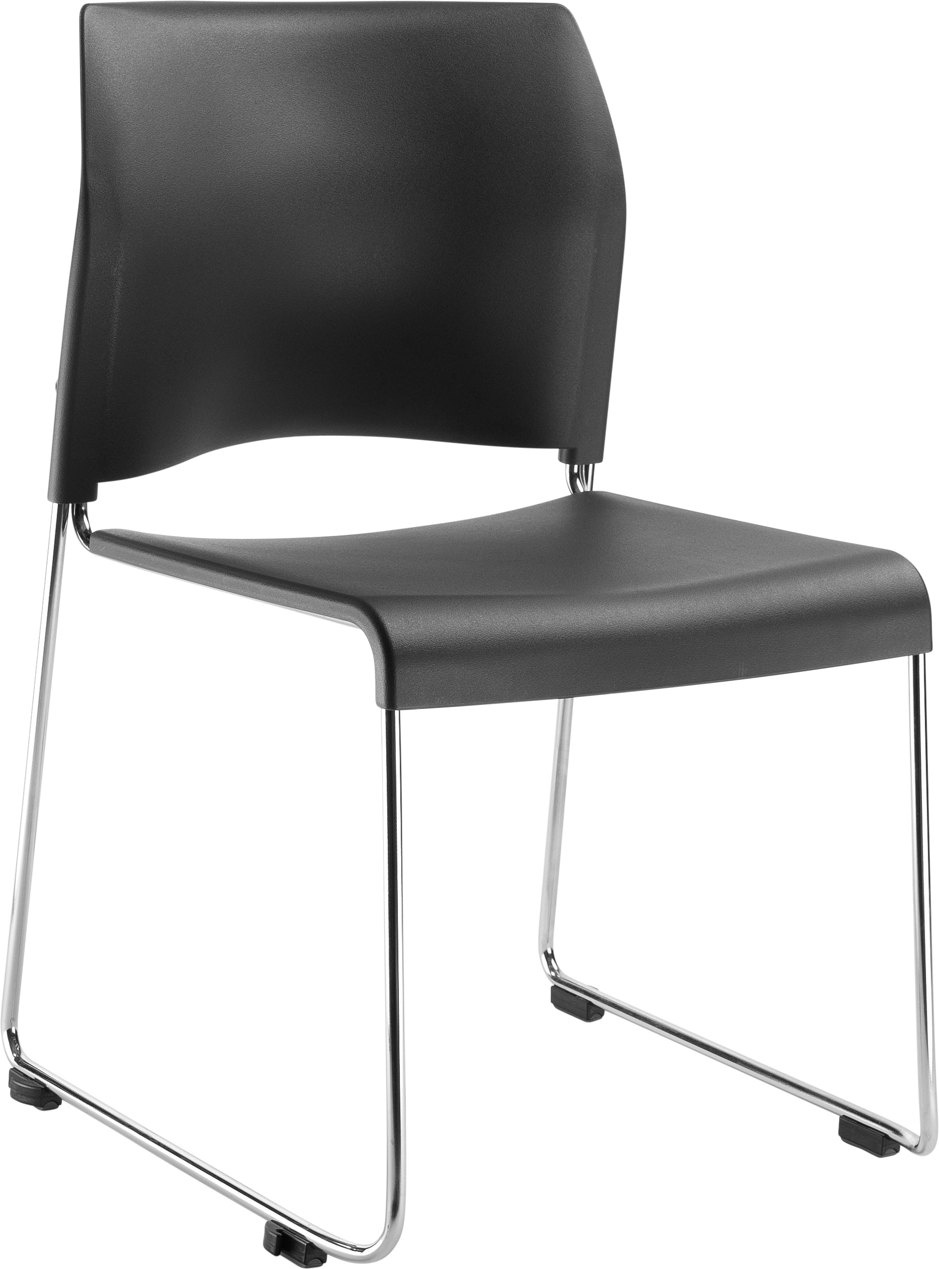 NPS® 8800 Series Cafetorium Plastic Stack Chair, Surface Color: Charcoal Plastic, Frame Color: Chrome