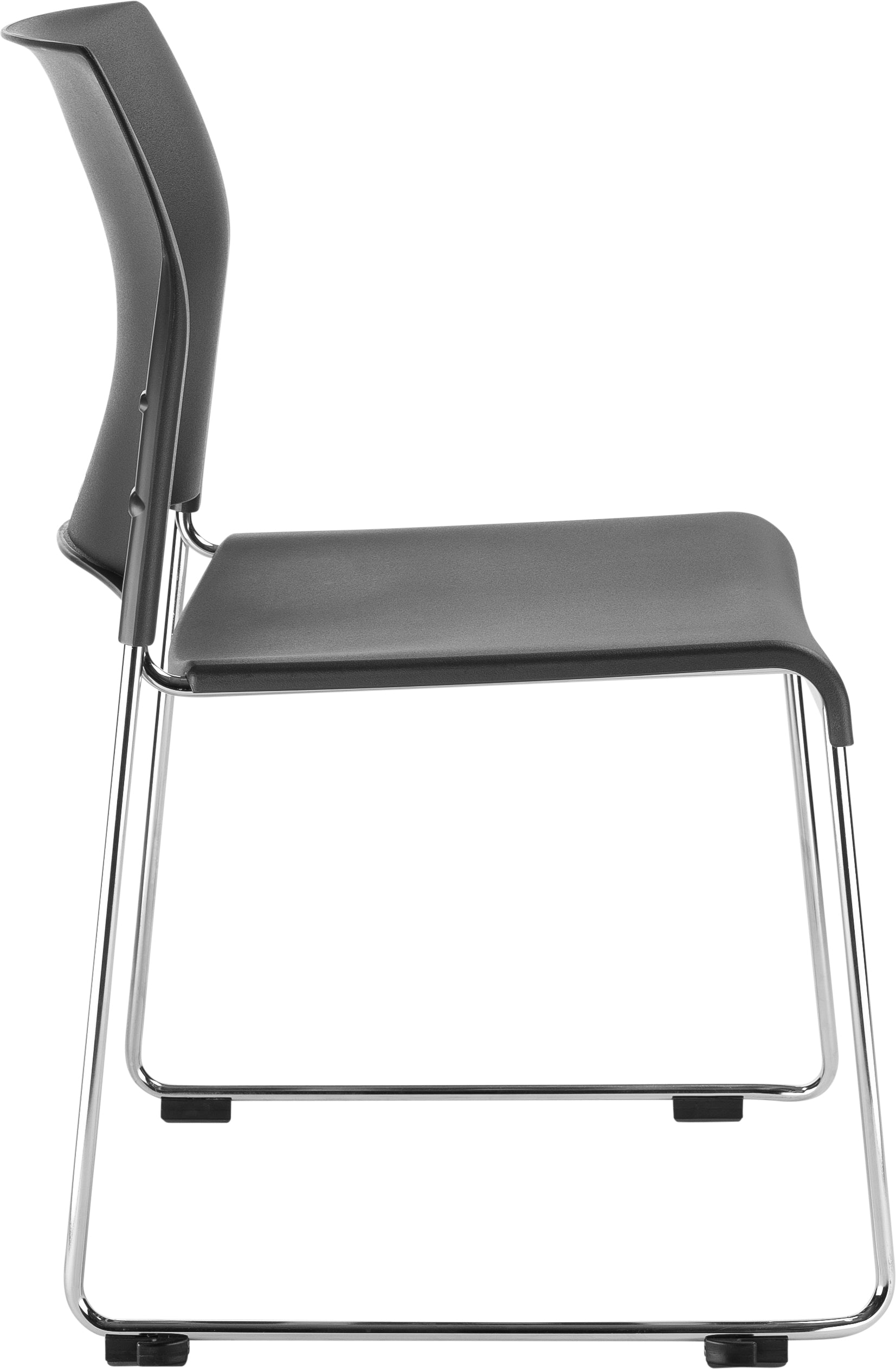 NPS® 8800 Series Cafetorium Plastic Stack Chair, Surface Color: Charcoal Plastic, Frame Color: Chrome