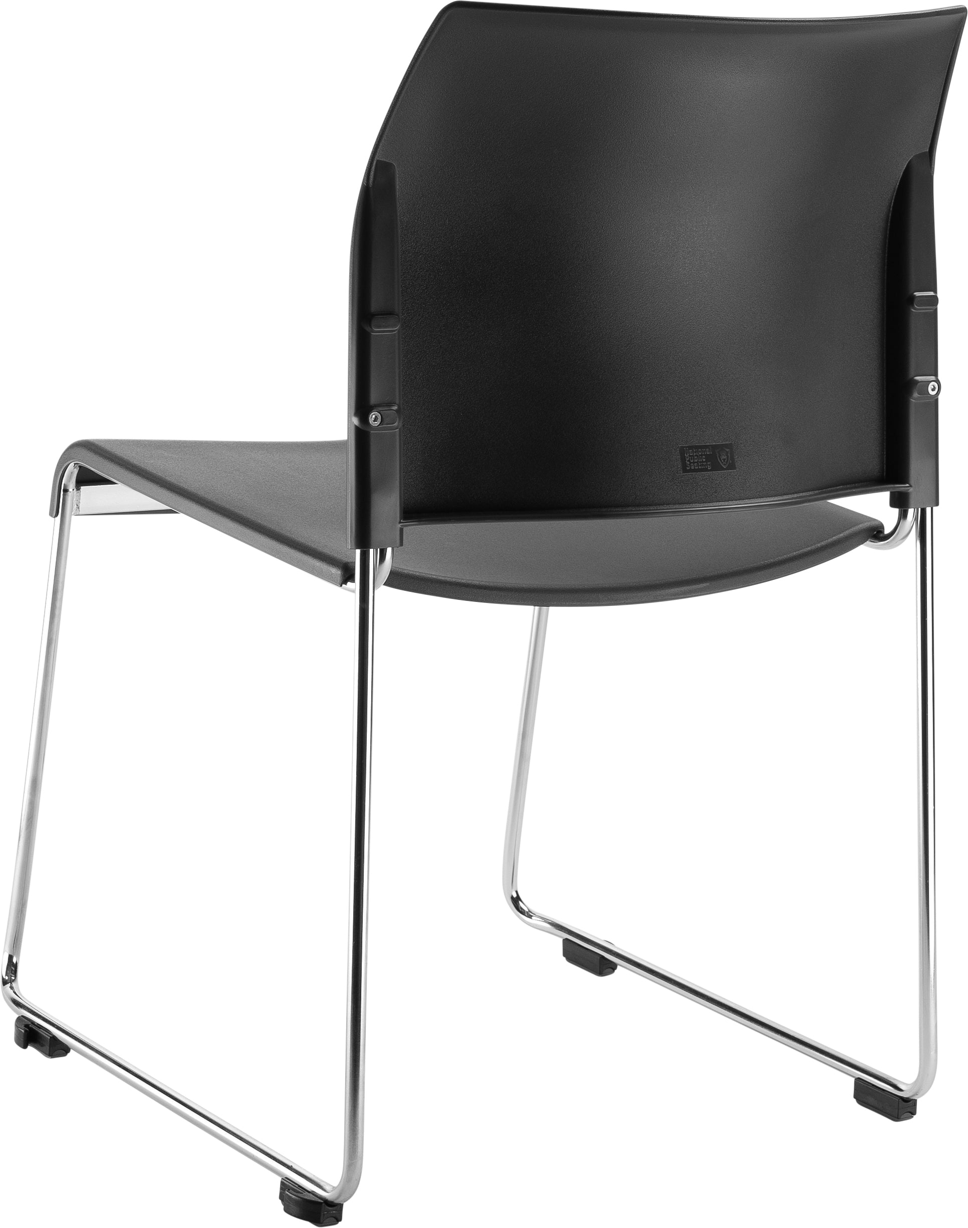 NPS® 8800 Series Cafetorium Plastic Stack Chair, Surface Color: Charcoal Plastic, Frame Color: Chrome